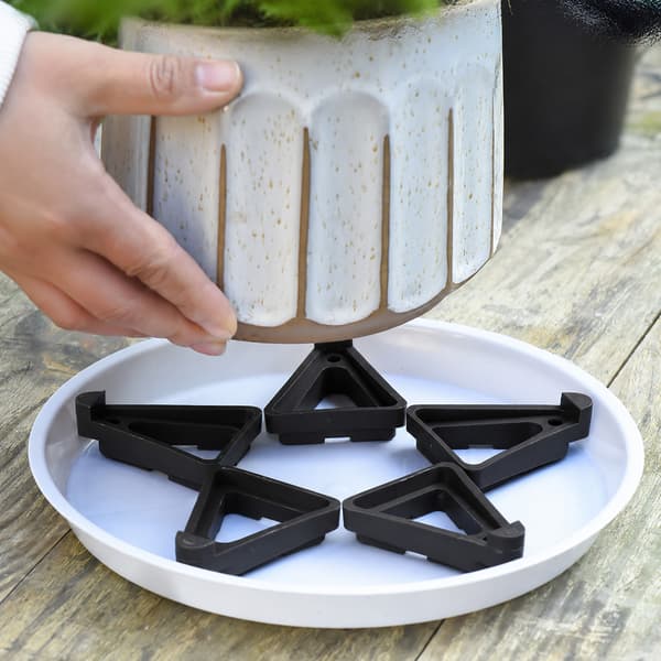 Planter Pottefødder Trekant Urtepotteholder 5-delt Black Black