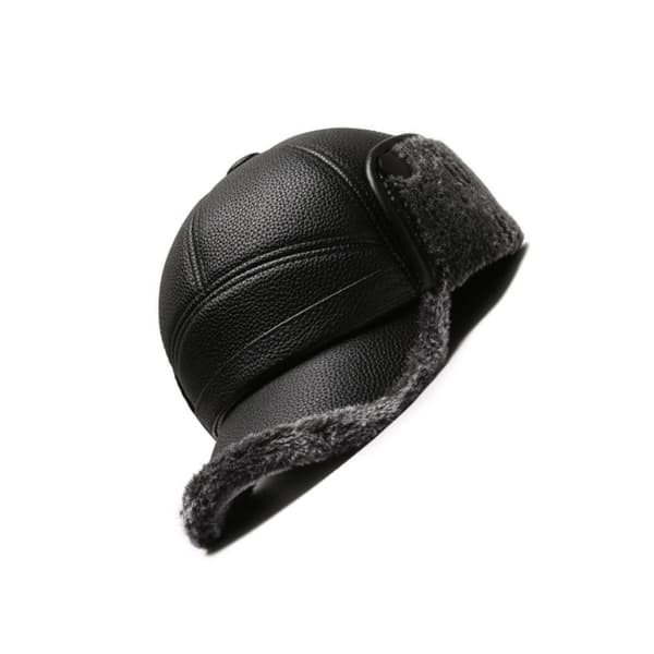 Premium Läder Baseball Keps: Varm, Vindtät och med Öronskydd