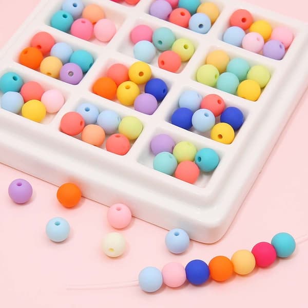 DIY Akryl Regnbåge Telefon Charm Pärlor - 30 st Macaron Pärlor för Smyckestillverkning