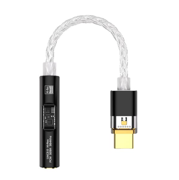BA23 USB-C til 3,5 mm lydstikadapter med indbygget DAC Black Black