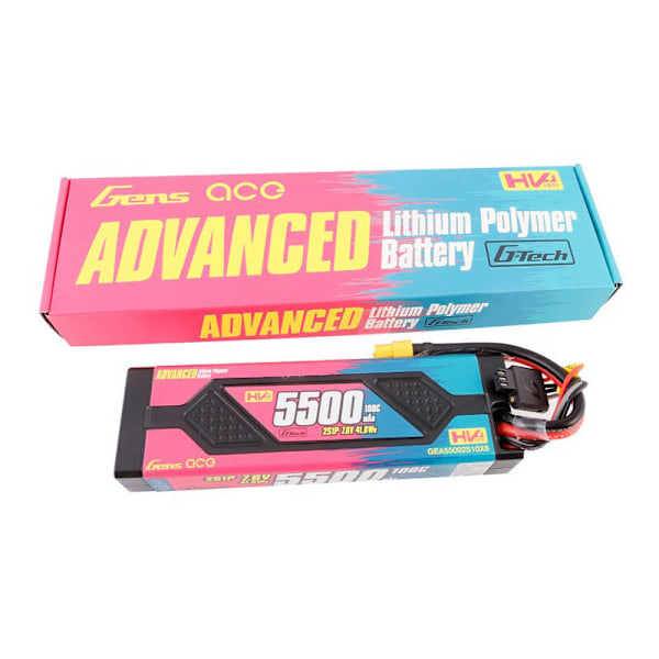 Gens ace Advanced 5500mAh 7,6V 100C 2S1P HardCase Lipo batteripaket med XT60