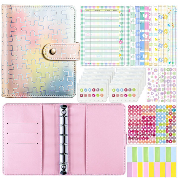A7 Pocket Puzzle Binder - Budgeting Notebook Kit MultiColor