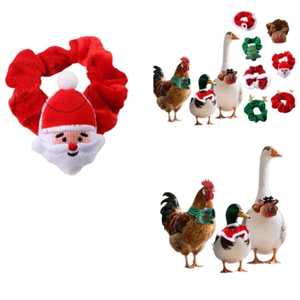 2-pack Jul Dekorativa Halsband för Husdjur - Tomte Elastiska Halsband