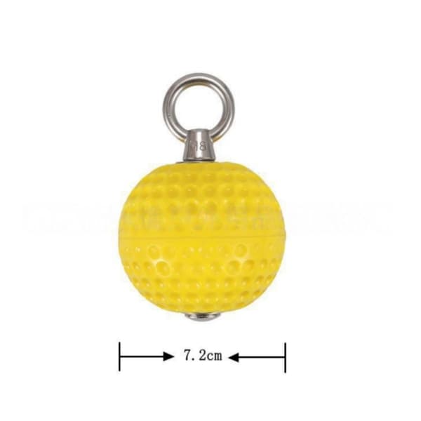Pull-up grebsbolde til armstyrke – gul PU-overflade med rustfrit stål krog og polyester stropper, 9.7cm diameter, sæt til pull-up og klatring