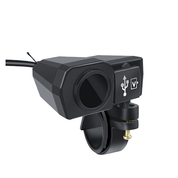 Motorcykel Dual USB QC-laddare med färgskärm