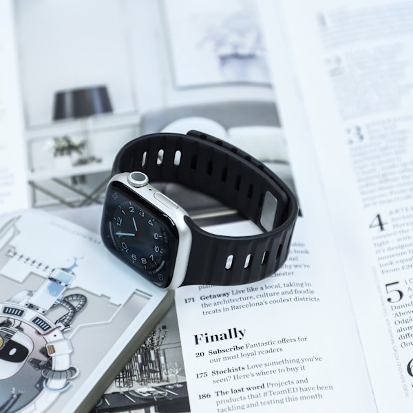 Magnetisk silikonearmbånd til Apple Watch - Sort/Orange (38/40/41mm) Orange