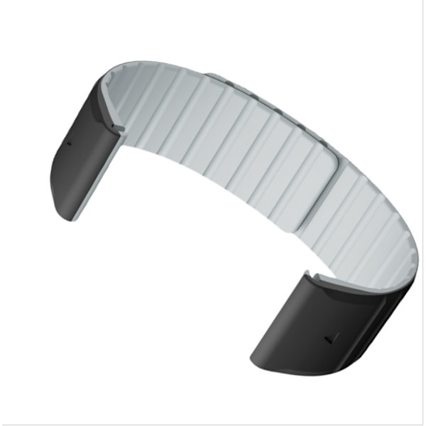 Garmin Fenix -ranneke, magneettinen silikoninen Garmin-kellohihna, yhteensopiva Fenix 8/7/6/5 -mallien kanssa Musta + harmaa 26 mm