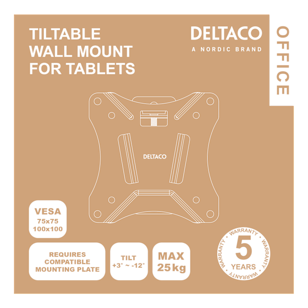 OFFICE Compact and tiltable wall mount for tablets, white