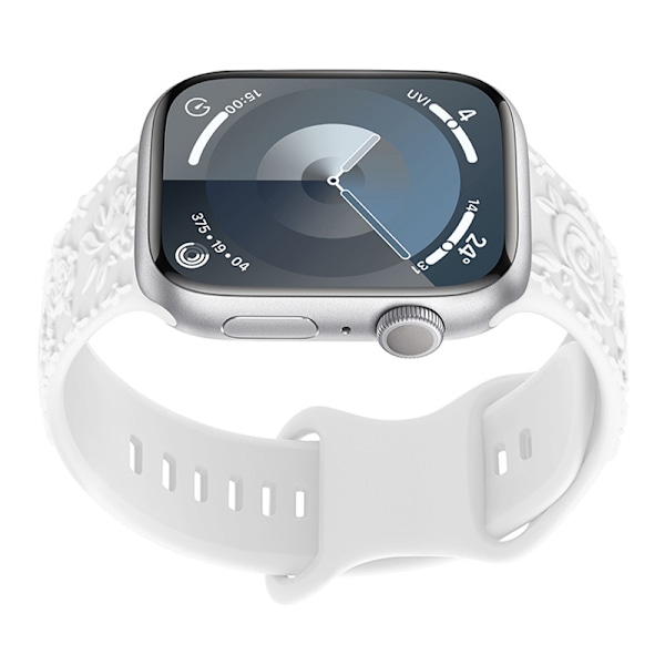 3D-ros silikonband för Apple Watch Vit 20 mm