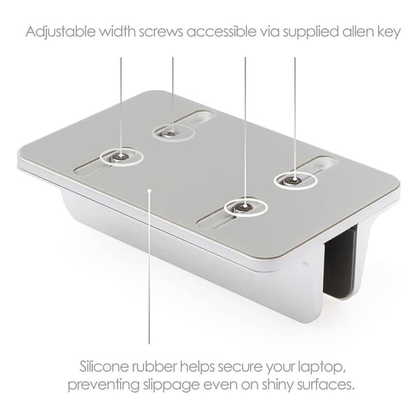 Bordsställ för Mac/Ultrabooks Justerbar Aluminium Silver