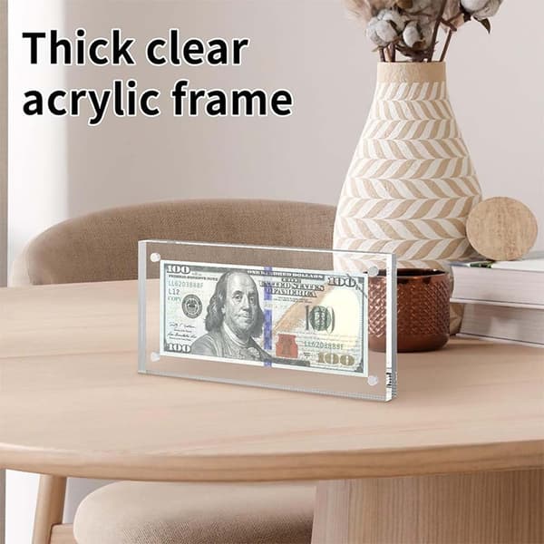 Klar Akryl Magnetisk Seddelholder - Seddel Display Stand & Papirpenge Opbevaring til Samlerobjekter