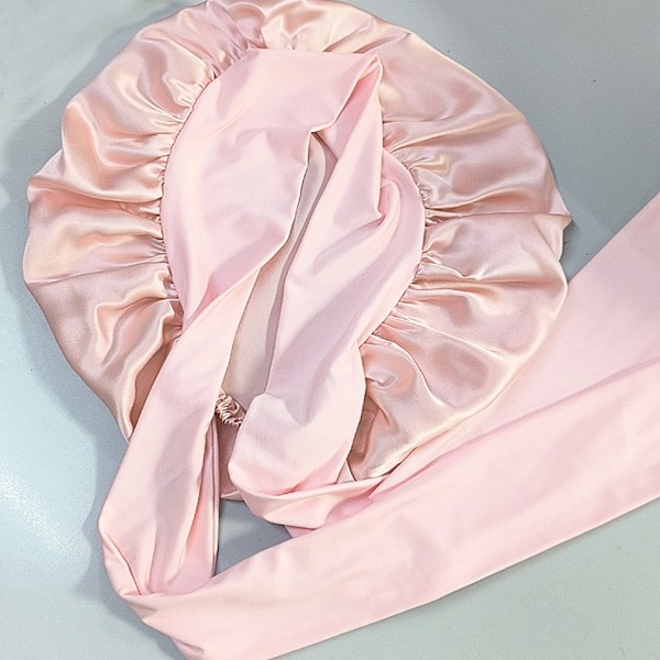 Sovehætte i 100 % Mulberry Silke til kvinder Gummi pink