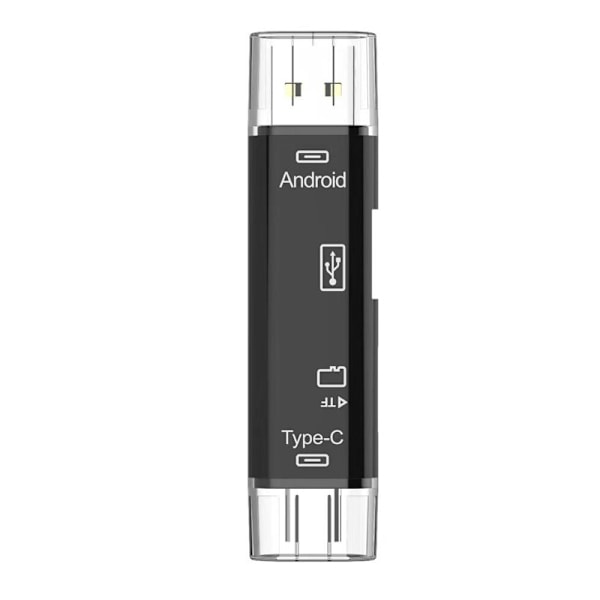 3-in-1-kortinlukija: USB 2.0, Type-C, SD/TF-yhteensopivuus