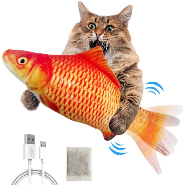 Interaktivt kattelegetøj Splashing Fish Orange