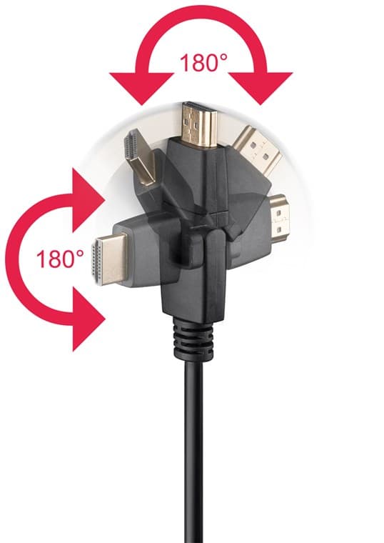 High Speed HDMI™ 360° -kaapeli Ethernetillä