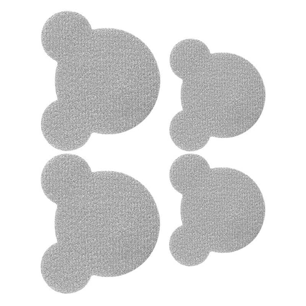 Teddy Bear Shoe Patch Kit - 8 lappar (4 stora, 4 medelstora) Ljusgrå