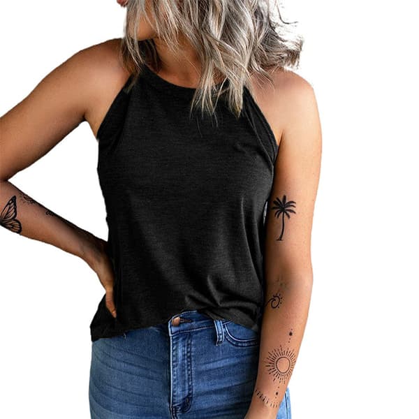 Halterneck Tank Top - Sort XXL XXL