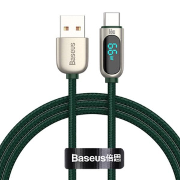 Baseus Displaykabel USB till Type-C, 66W, 1m (grön)