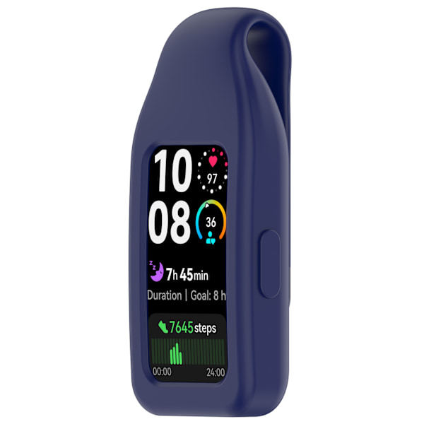 Stålklämma för Huawei Band 10/9/8 - Silikon Blå