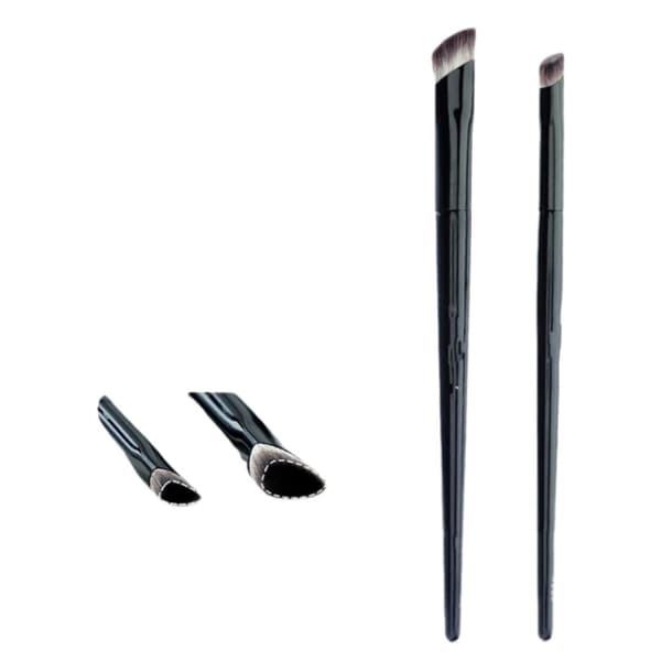 Mini Makeup Iron Brushes Set (Large + Small) – Dual Flat Concealer & Highlighting Brushes for Precise Under-Eye, Tear Trough and Mid-Face Brightening