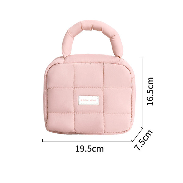 Rosa Puff Square förvaringsväska
