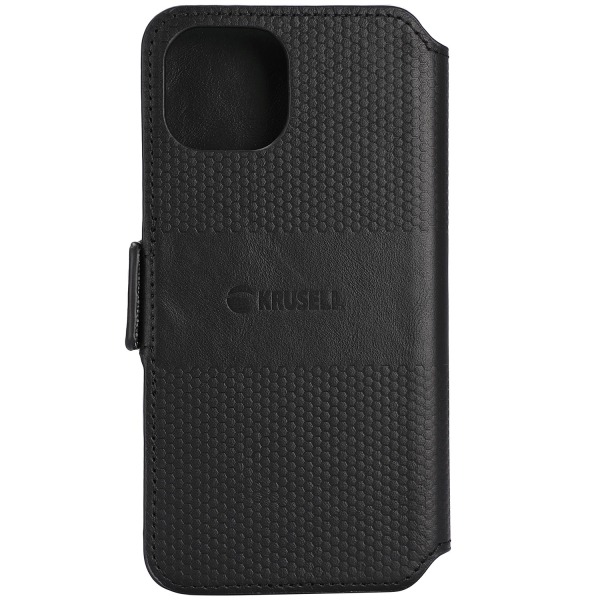 Krusell Leather Phone Wallet iPhone 14 Svart