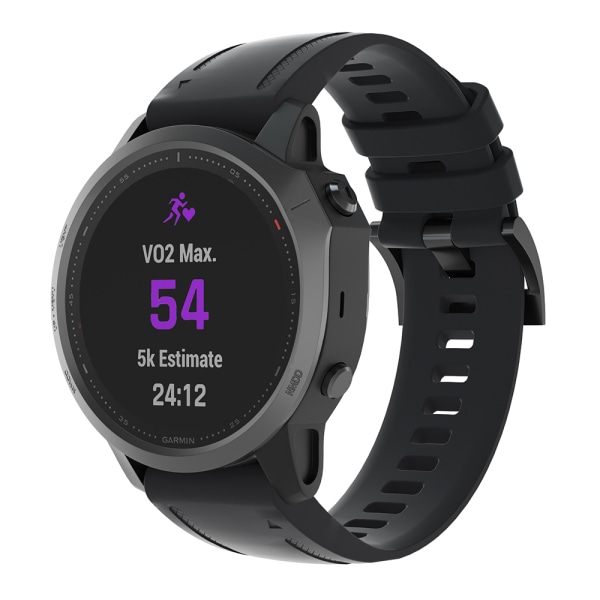 Klockarmband för Garmin Fenix 7S/6S/5S, Garmin Instinct 2s 20 mm Svart