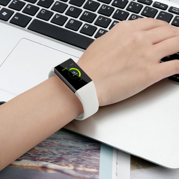 Fitbit Charge 3/4 armband silikon (S) Vit