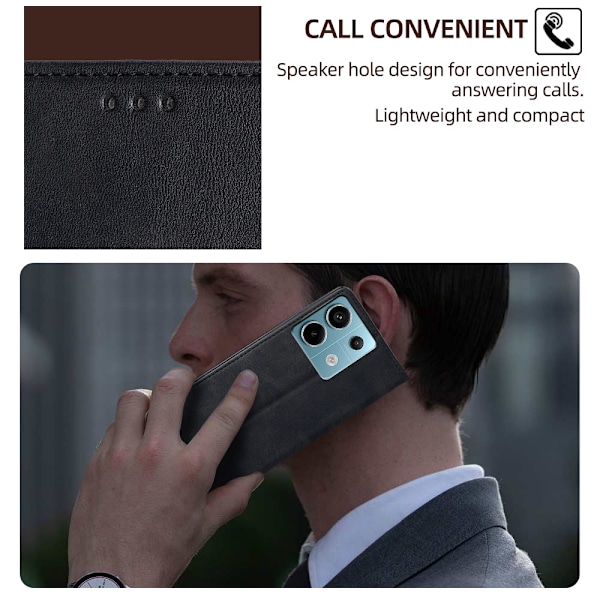Flip Case til Redmi Note 14 5G - Sort