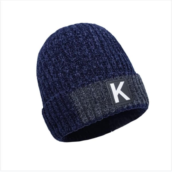 Vintermössa för män med tjockt fleecefoder och öronlappar i chenille - Varm mössa för kallt väder Dark Blue Dark Blue