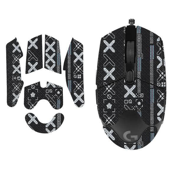 Forbedrede Grip Mouse Stickers til Logitech G102 Black Black