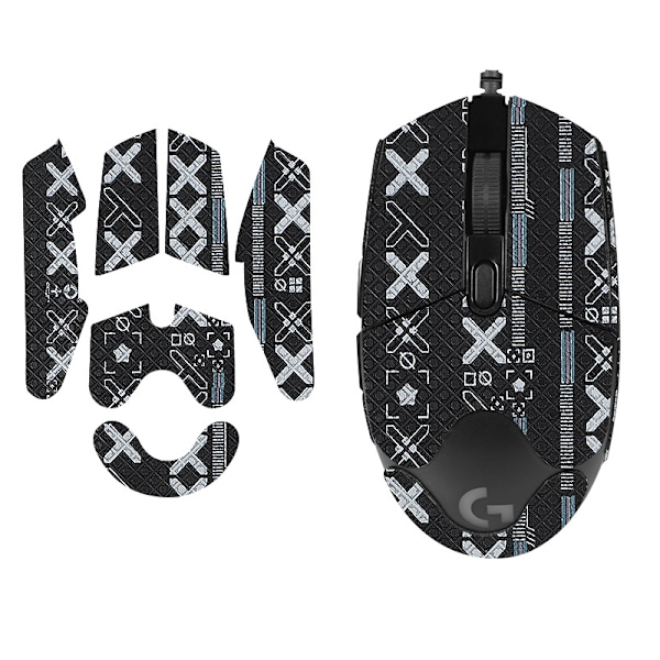 Forbedrede Grip Mouse Stickers til Logitech G102 Sort