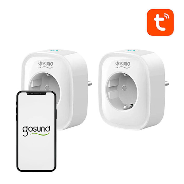 Smart stikkontakt WiFi Gosund SP1 (2-pak), 16A, Tuya