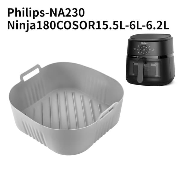 Firkantet Airfryer Bageplade - 23x20.5cm Grey Grey