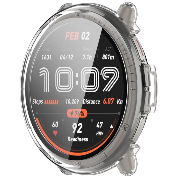 Amazfit Active2 -suojakotelo integroidulla näytönsuojalla Transparent Transparent