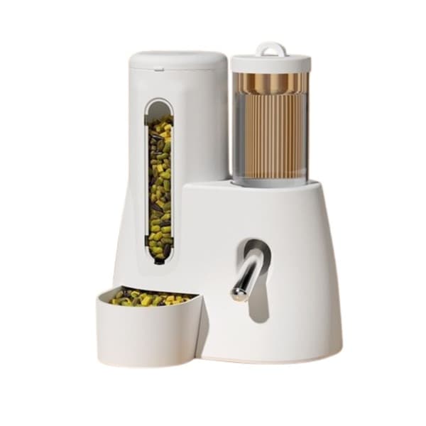 2-i-1 Automatisk Hamster Vandflaske og Foderautomat - Dyreforsyning, Pladsbesparende Design S S