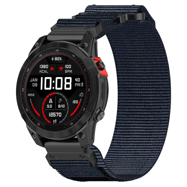 Garmin 26 mm Nylon Armband med Kardborrestängning Blue Blue