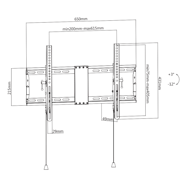 OFFICE HeavyDuty Foldable Tilt Wall Mount 37"80" 70 kg