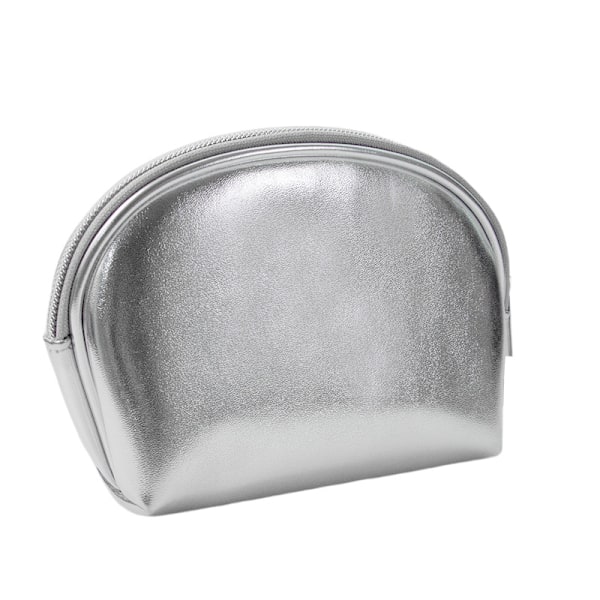 Snygg Seashell Clutch: Silver PU-läder sminkväska