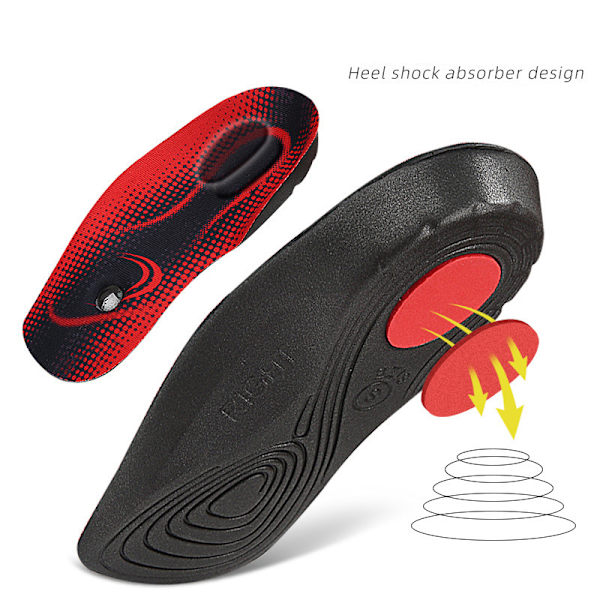 Magnetic Arch Support innersulor Svart+röd XS