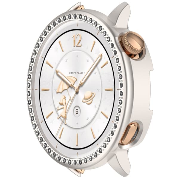 Skyddsram med Enkel Rad Strass för Oneplus Watch 3 43mm - Silver PC-material, Elegant Design