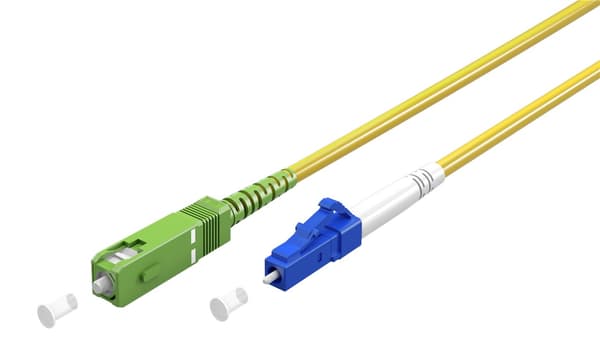 Lyslederkabel (FTTH), Singlemode (OS2) Yellow, gul (Simplex), 0,5 m