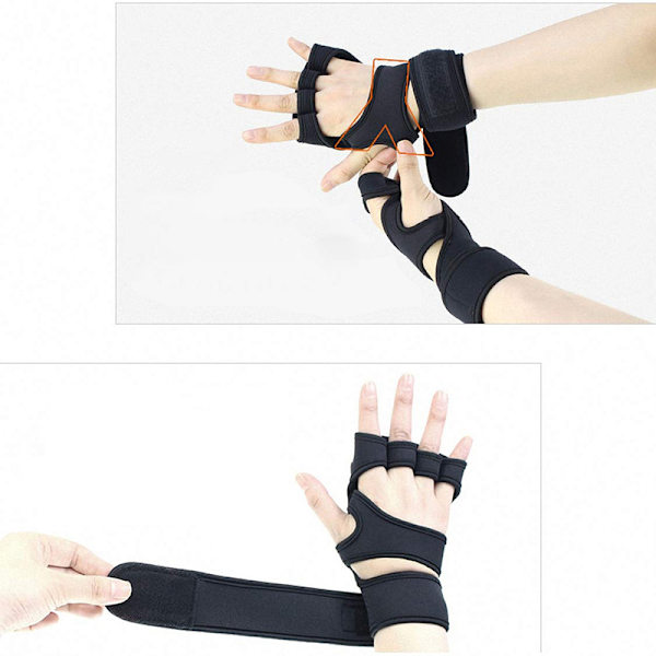 Sport Half Finger Handsker - Sort L