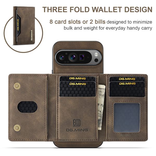 Tri-Fold Pung-Etui til Huawei Huawei P50 Pro kaffe