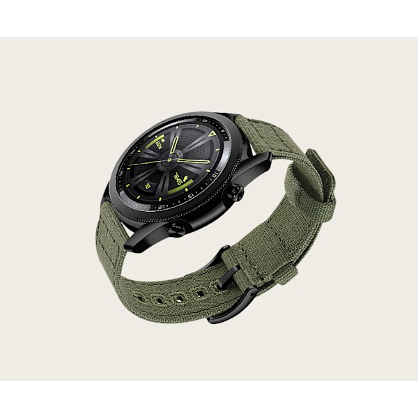 Vävd Canvas Quick Release Klockarmband för Huawei GT4 Grön 22 mm