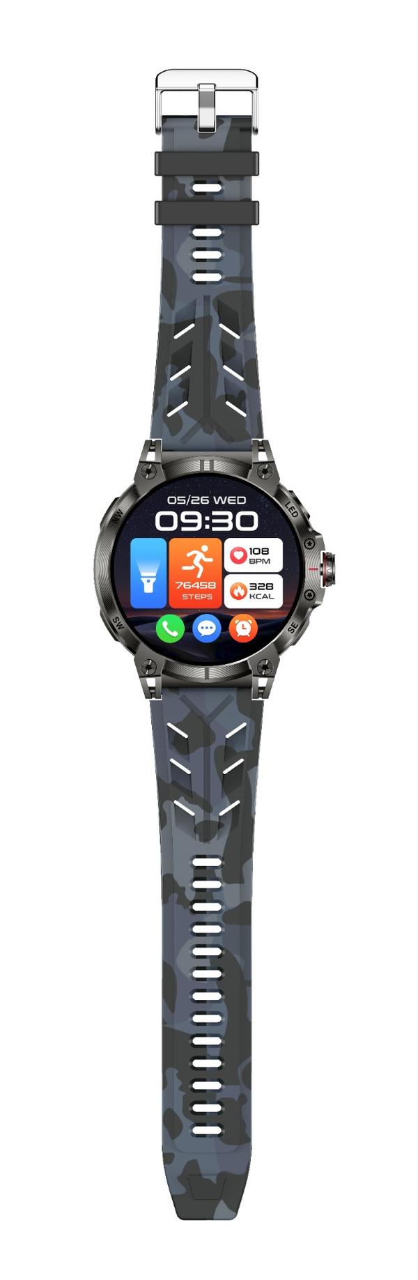 Multifunktionelt smartwatch med sundhedsovervågning og Bluetooth-opkald Blue Blue