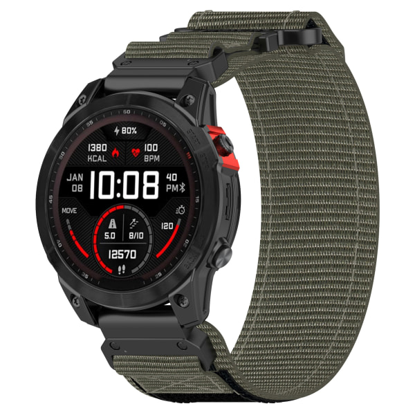 Garmin 26 mm Nylon Armband med Kardborrestängning Grå