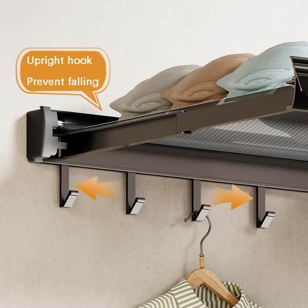 44 cm Hvid Foldbart Tørrenet med Sugekopper - Ingen Boring, Rustfrit Vasketøjsstativ, Perfekt til Små Rum
