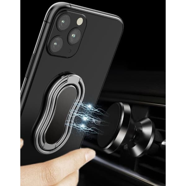 Sammenfoldelig dobbelt-ring telefonholder med magnetisk funktion og stærk akrylklæber til livestreaming Silver Silver