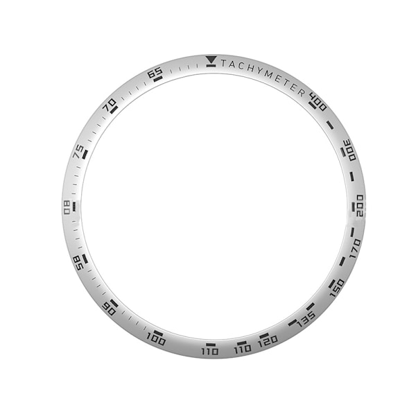 Snygg silverram med svarta markeringar för GTR 47mm